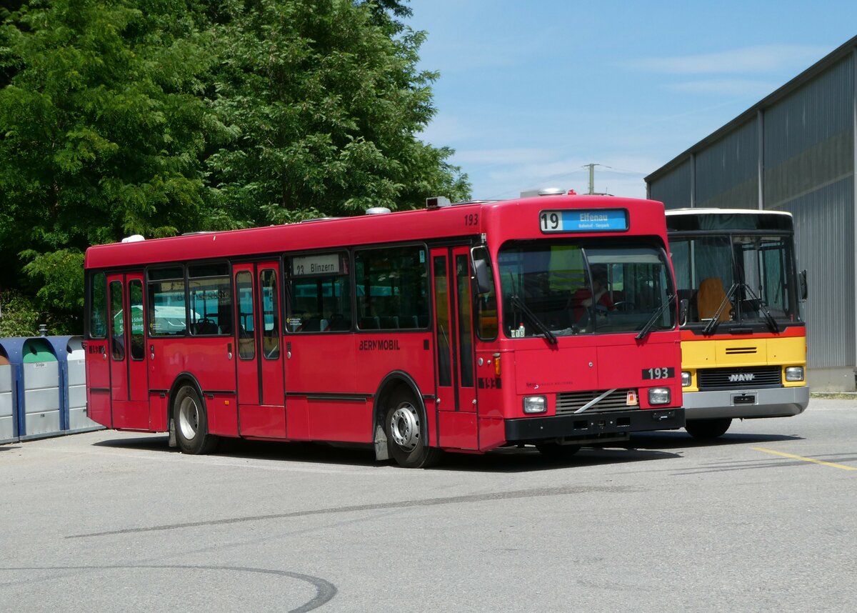 (251'770) - Bernmobil, Bern (SOB) - Nr. 193 - Volvo/Gangloff am 18. Juni 2023 in Burgdorf, �kihof Ziegelgut