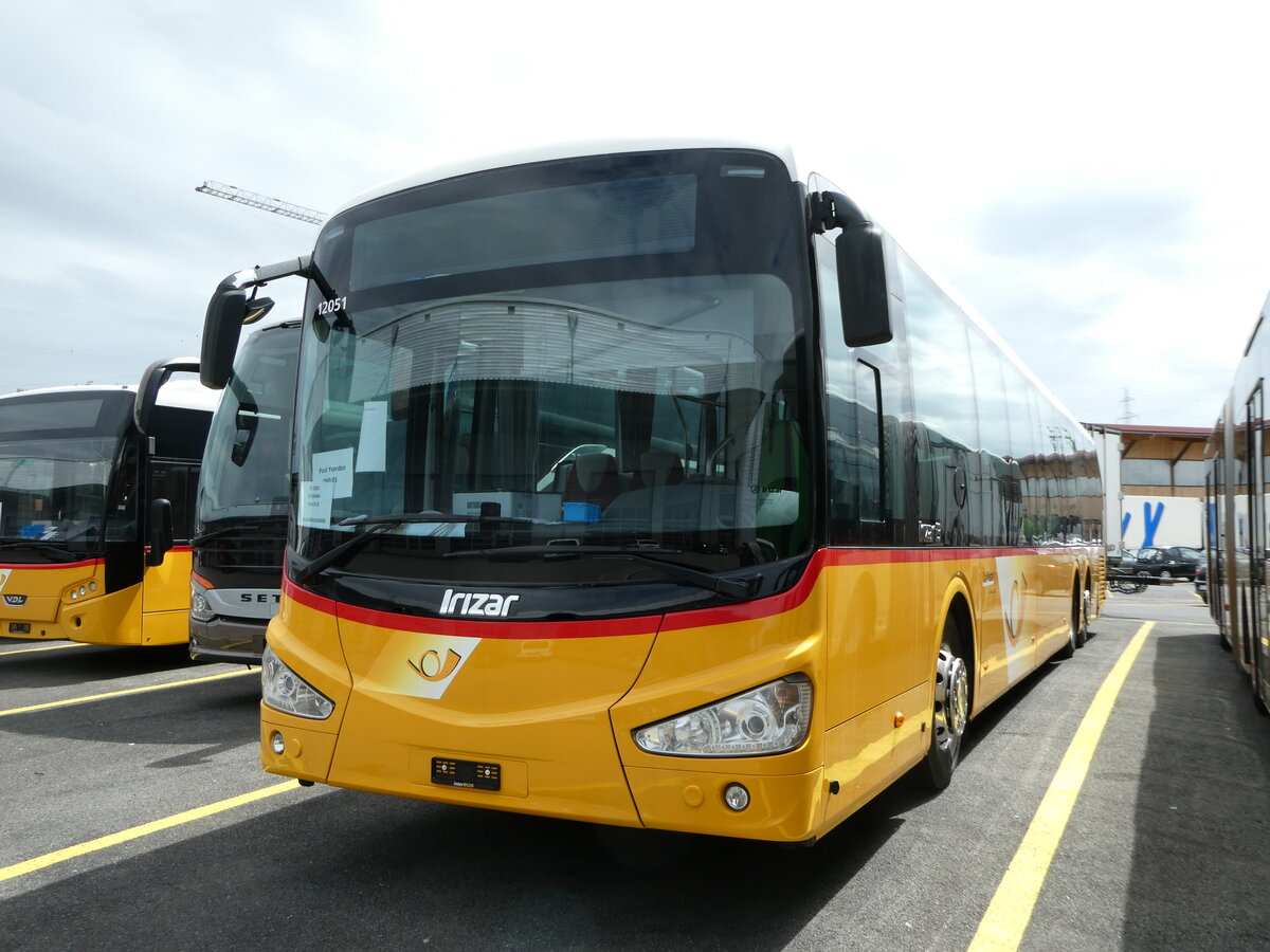 (252'232) - PostAuto Wallis - PID 12'051 - Irizar (ex Ballestraz, Gr�ne) am 1. Juli 2023 in Kerzers, Interbus