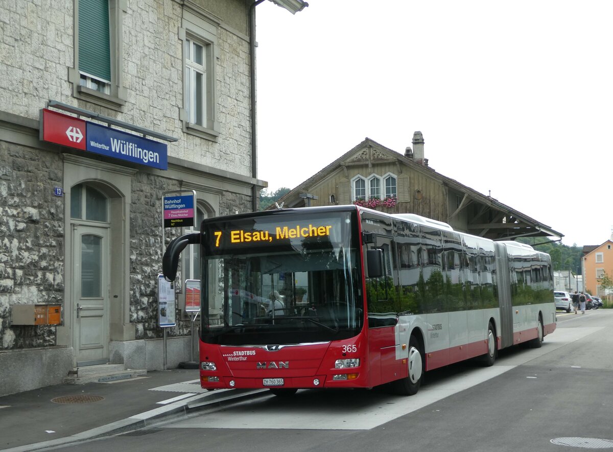 (252'727) - SW Winterthur - Nr. 365/ZH 760'365 - MAN am 15. Juli 2023 beim Bahnhof Winterthur W�lflingen