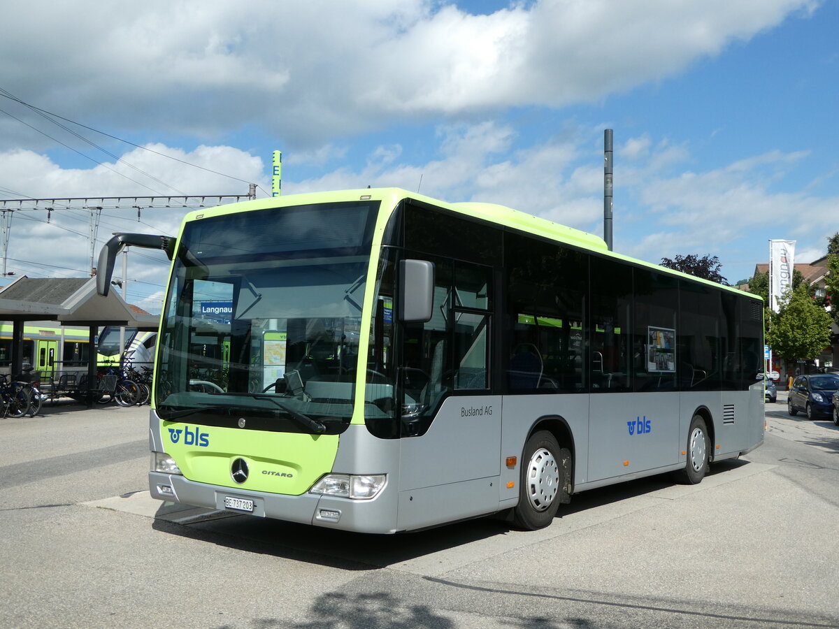 (252'811) - Busland, Burgdorf - Nr. 203/BE 737'203 - Mercedes am 20. Juli 2023 beim Bahnhof Langnau