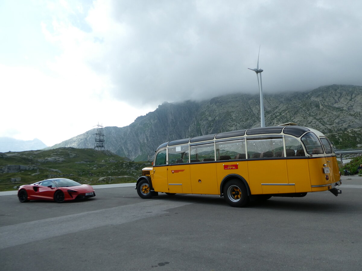 (252'888) - Barenco, Faido - TI 1393 - Saurer/R&J (ex Oldie-Reisen, Matzingen; ex M+79'506; ex P 23'139; ex P 2206) am 23. Juli 2023 in Gotthard, Passh�he