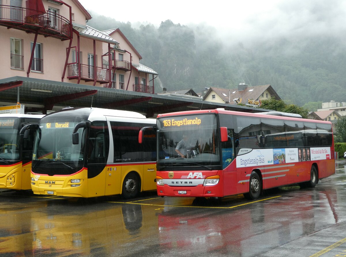 (252'982) - AFA Adelboden - Nr. 24/BE 26'701/PID 10'040 - Setra am 25. Juli 2023 in Meiringen, Postautostation (Einsatz: PostAuto f�r Engstlenalp-Bus)