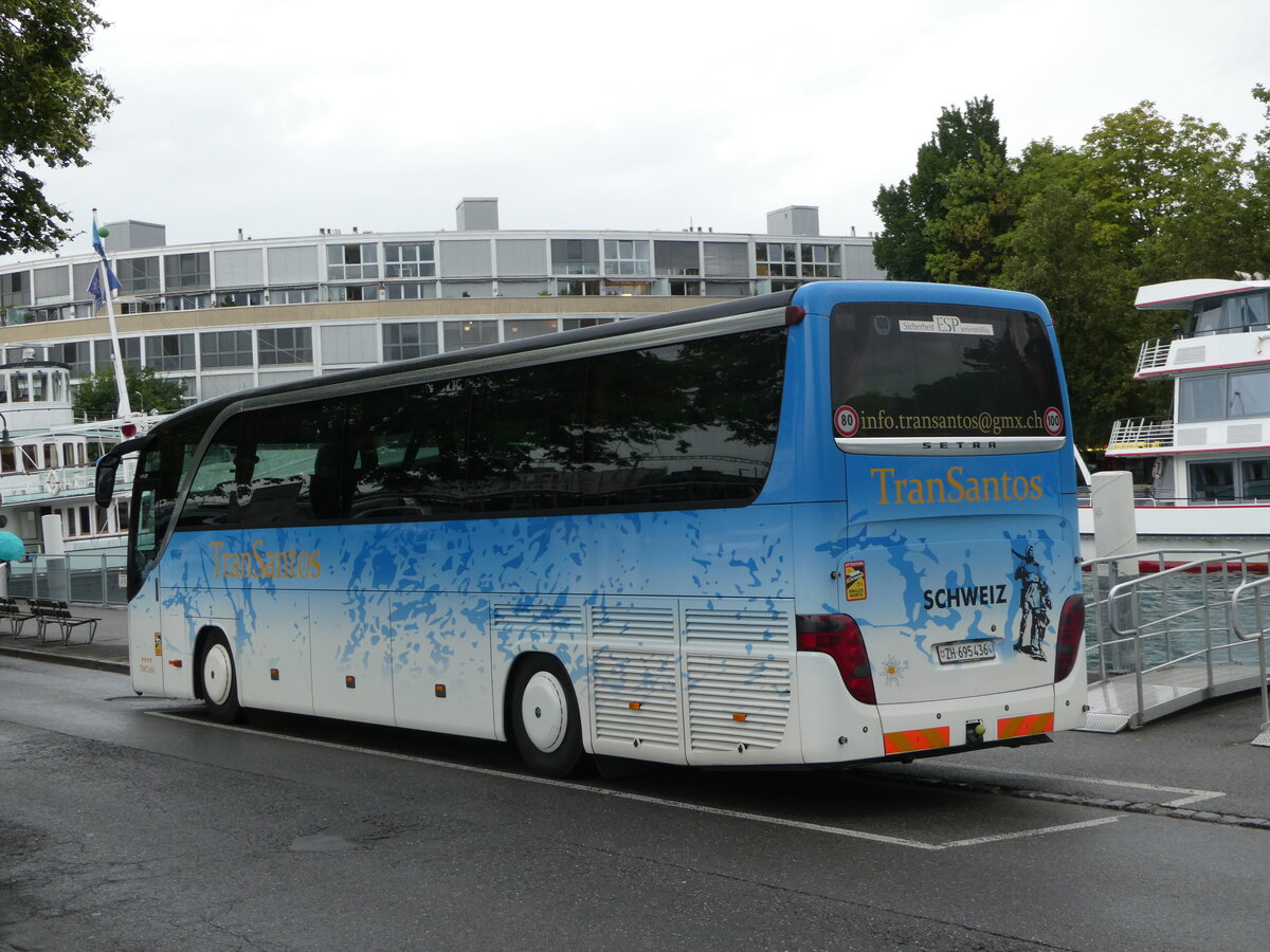 (253'165) - TranSantos, Sch�fflisdorf - ZH 695'436 - Setra am 29. Juli 2023 bei der Schiffl�ndte Thun