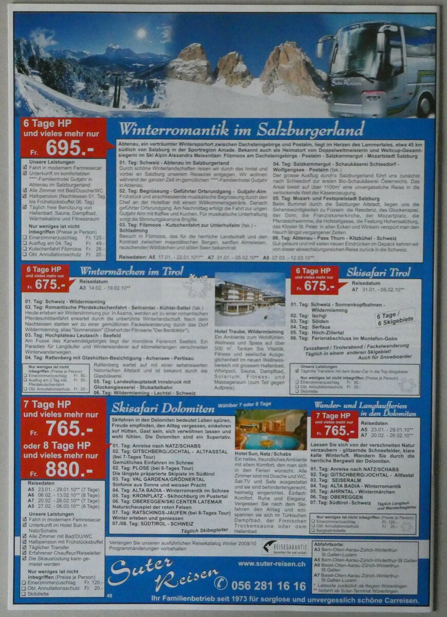 (253'238) - Suter-Ferienreisen 2010 am 31. Juli 2023 in Thun (R�ckseite)