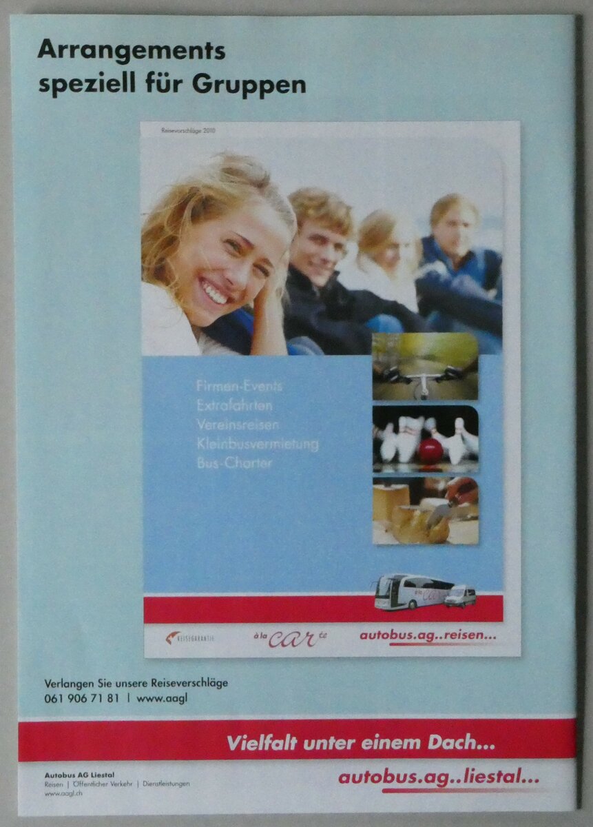 (253'453) - � la Carte/Autobus AG-Reisevorschl�ge 2010 am 6. August 2023 in Thun (R�ckseite)