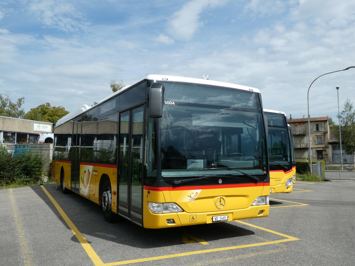(253'749) - CarPostal Ouest - VD 1465/PID 5004 - Mercedes (ex TPB, S�deilles) am 12. August 2023 in Yverdon, Garage