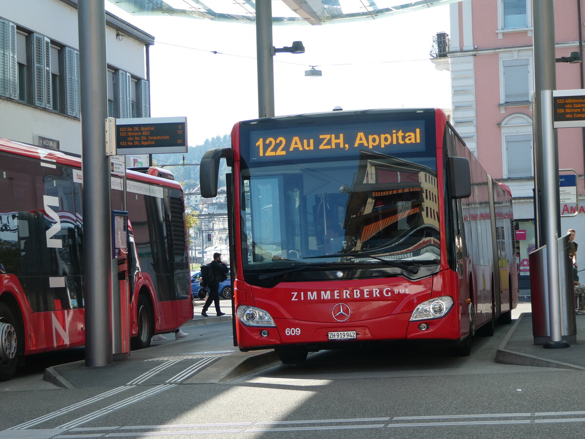 (253'906) - AHW Horgen - Nr. 609/ZH 919'942 - Mercedes am 19. August 2023 beim Bahnhof W�denswil