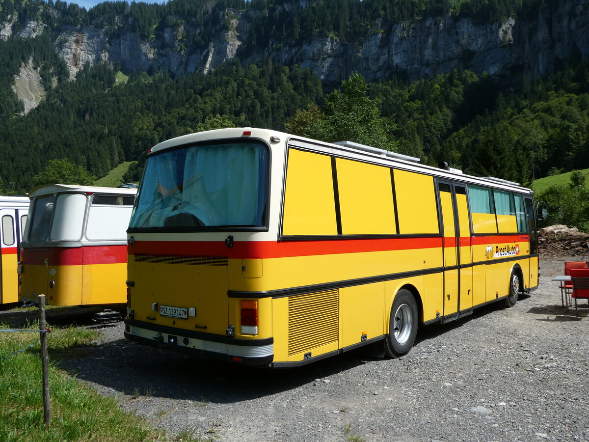 (253'996) - Schenk, Alpthal - SZ 129'147 - Setra (ex V�geli, Hettenschwil; ex Rosy Viaggi, Stabio; ex AutoPostale Ticino Nr. 516/PID 2979; ex P 25'069) am 19. August 2023 in Hoch-Ybrig, Talstation Weglosen