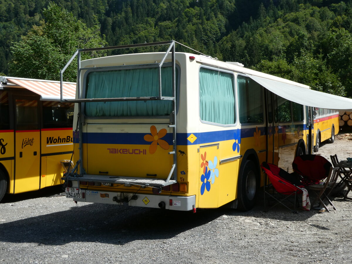 (253'998) - Schoch, Solothurn - SO 157'658 - Mercedes/T�scher (ex Reinhart, Selzach; ex Gessinger, Bad Ragaz) am 19. August 2023 in Hoch-Ybrig, Talstation Weglosen