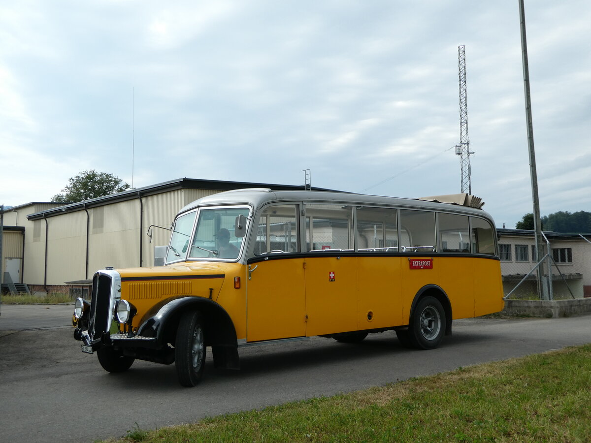 (254'177) - Museum f�r Kommunikation, Bern - BE 384'448 - Berna/Hess (ex P 22'026; ex P 1655) am 25. August 2023 in Mamishaus, Depot MfK 
