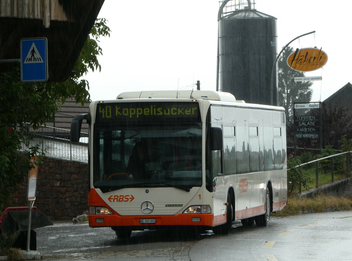 (254'284) - RBS Worblaufen - Nr. 1/BE 365'301 - Mercedes am 28. August 2023 in Allmendingen, K�serei