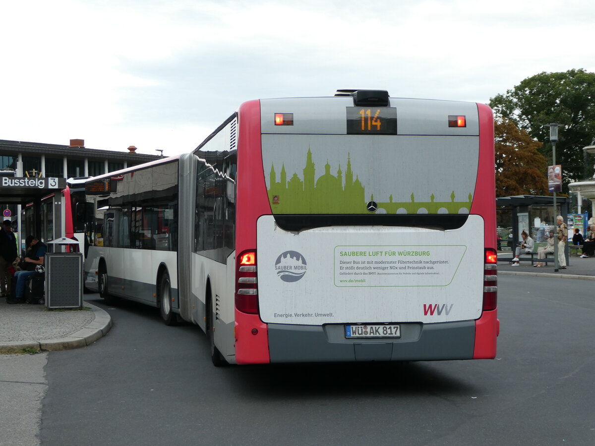 (254'323) - NVG W�rzburg - Nr. 817/W�-AK 817 - Mercedes am 29. August 2023 beim Bahnhof W�rzburg