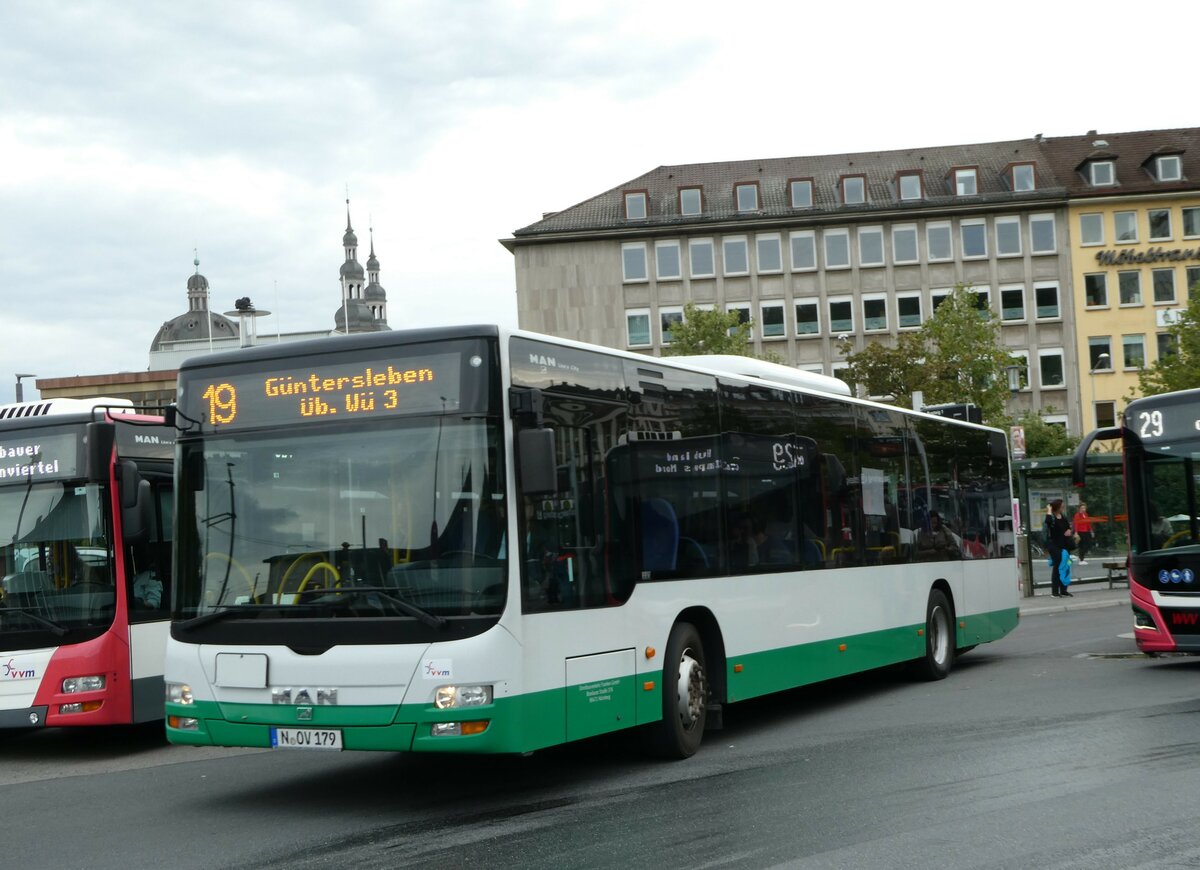 (254'332) - OVF N�rnberg - N-OV 179 - MAN am 29. August 2023 beim Bahnhof W�rzburg