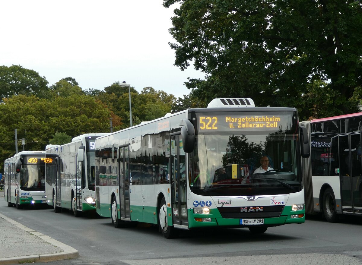 (254'359) - Lyst, Zellingen - Nr. 291/MSP-LY 291 - MAN am 29. August 2023 beim Bahnhof W�rzburg