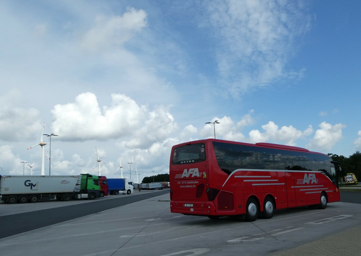 (254'373) - Aus der Schweiz: AFA Adelboden - Nr. 16/BE 21'181 - Setra am 30. August 2023 in Teuchern, Rastst�tte Osterfeld