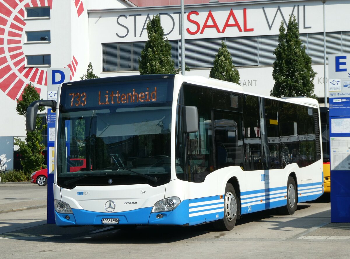 (254'962) - WilMobil, Wil - Nr. 241/SG 381'890 - Mercedes am 9. September 2023 beim Bahnhof Wil