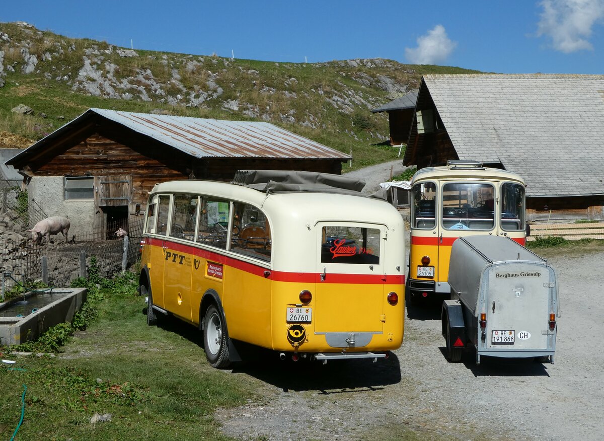 (255'069) - Schmid, Th�rishaus - Nr. 3/BE 26'760 - Saurer/Gangloff (ex Geiger, Adelboden Nr. 3) am 10. September 2023 auf der Bundalp