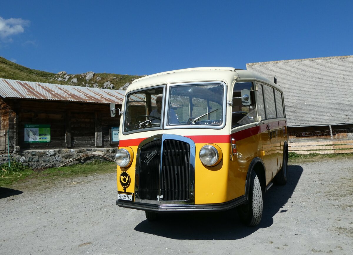 (255'099) - Schmid, Th�rishaus - Nr. 3/BE 26'760 - Saurer/Gangloff (ex Geiger, Adelboden Nr. 3) am 10. September 2023 auf der Bundalp