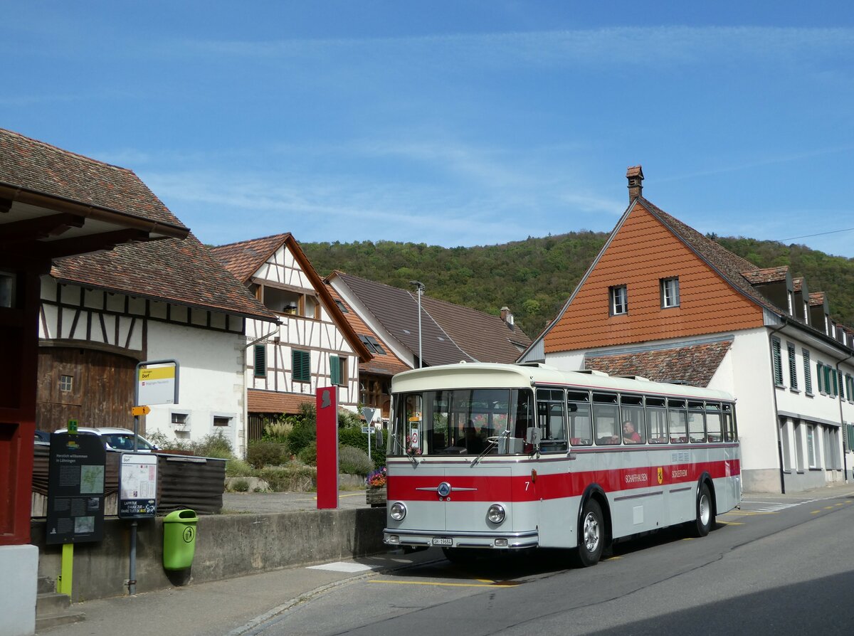 (255'367) - Borer, Neuhausen - Nr. 7/SH 19'684 - Saurer/T�scher (ex Heiniger, B�tzberg; ex ASS Schleitheim Nr. 22; ex ASS Schleitheim Nr. 7) am 17. September 2023 in L�hningen, Dorf