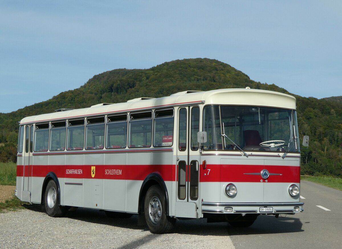 (255'393) - Borer, Neuhausen - Nr. 7/SH 19'684 - Saurer/T�scher (ex Heiniger, B�tzberg; ex ASS Schleitheim Nr. 22; ex ASS Schleitheim Nr. 7) am 17. September 2023 in Siblingen, Siblinger H�he