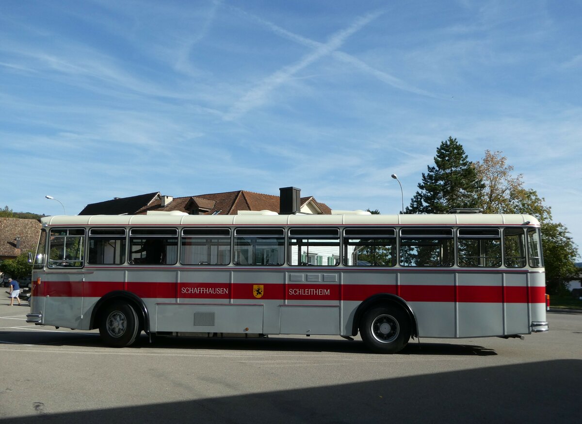 (255'397) - Borer, Neuhausen - Nr. 7/SH 19'684 - Saurer/T�scher (ex Heiniger, B�tzberg; ex ASS Schleitheim Nr. 22; ex ASS Schleitheim Nr. 7) am 17. September 2023 in Siblingen, Am Stei