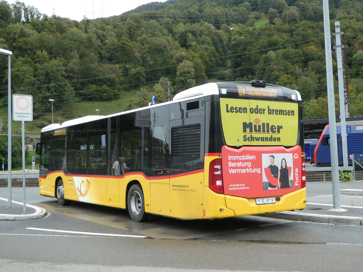 (255'414) - Niederer, Filzbach - Nr. 2/GL 47/PID 11'358 - Mercedes am 18. September 2023 beim Bahnhof Ziegelbr�cke
