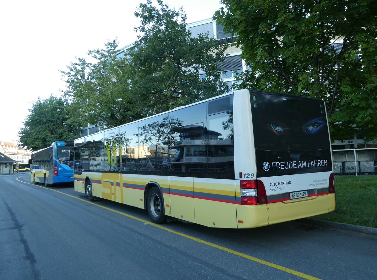 (255'557) - STI Thun - Nr. 129/BE 800'129 - MAN am 26. September 2023 bei der Schiffl�ndte Thun