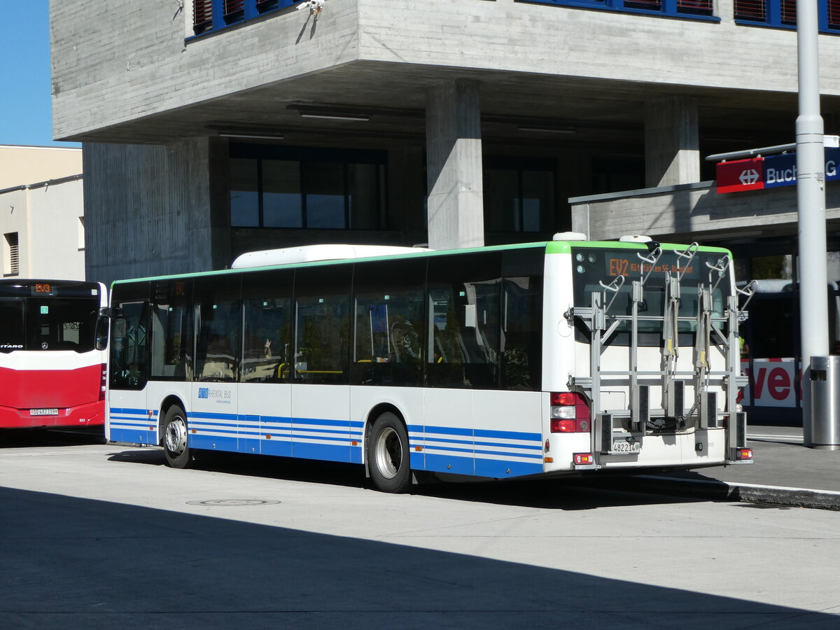 (255'603) - RTB Altst�tten - Nr. 918/SG 482'214 - MAN (ex PostBus/A BD 15'338) am 26. September 2023 beim Bahnhof Buchs