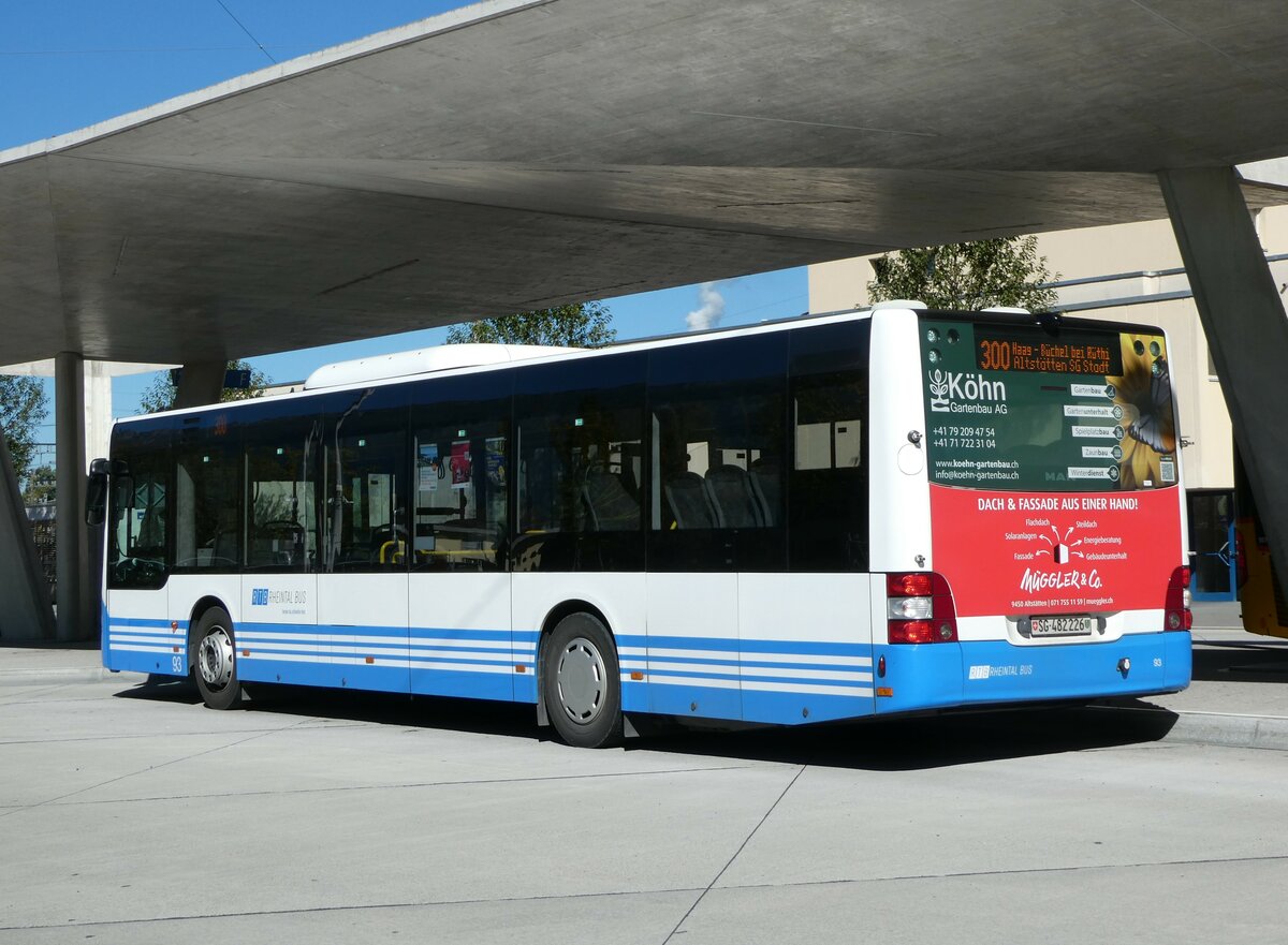 (255'621) - RTB Altst�tten - Nr. 93/SG 482'226 - MAN (ex PostBus/A BD 15'334) am 26. September 2023 beim Bahnhof Buchs