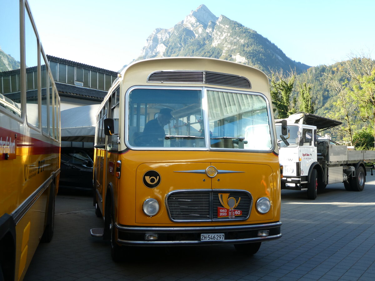 (255'908) - R�ber, Mettmenstetten - ZH 546'297 - FBW/Gangloff (ex P 23'202; ex P 21'002) am 7. Oktober 2023 in N�fels, FBW-Museum