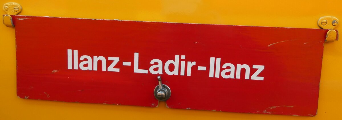 (255'929) - Routentafel - Ilanz-Ladir-Ilanz - am 7. Oktober 2023 in N�fels, FBW-Museum