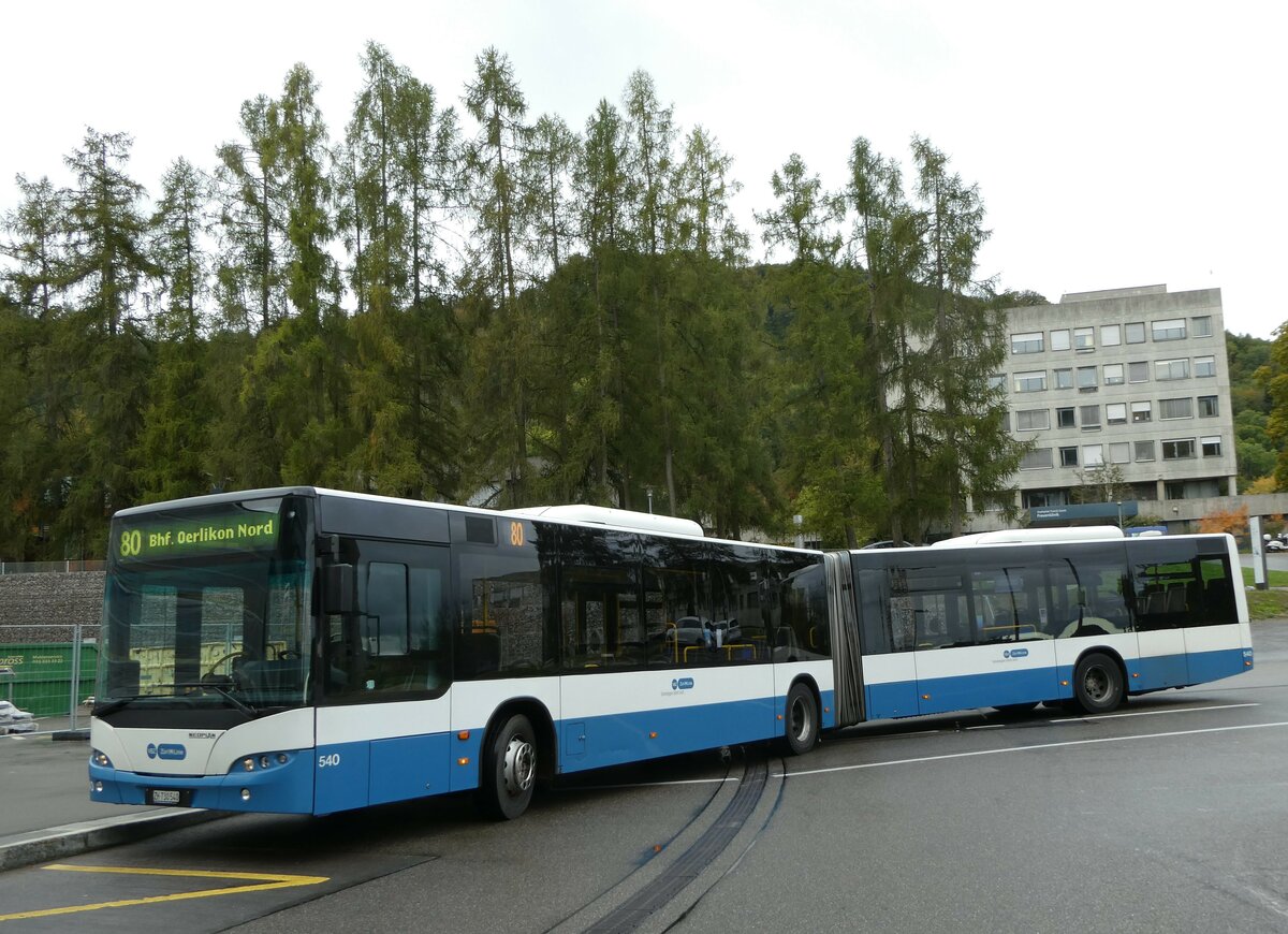 (256'224) - VBZ Z�rich - Nr. 540/ZH 730'540 - Neoplan am 21. Oktober 2023 in Z�rich, Triemlispital