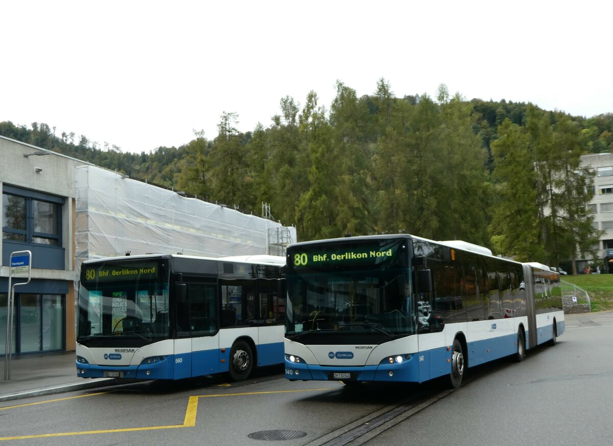 (256'234) - VBZ Z�rich - Nr. 540/ZH 730'540 - Neoplan am 21. Oktober 2023 in Z�rich, Triemlispital