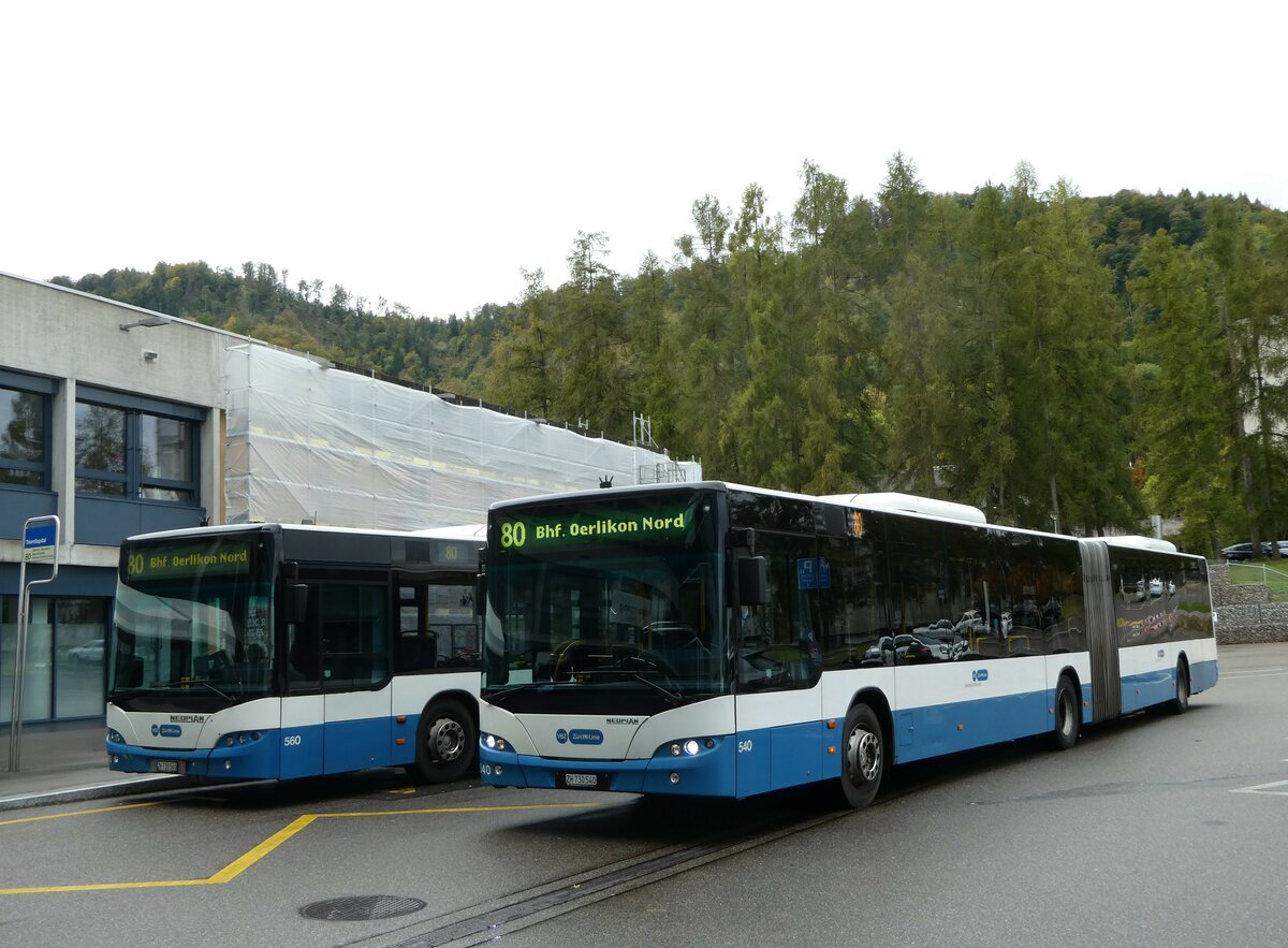 (256'235) - VBZ Z�rich - Nr. 540/ZH 730'540 - Neoplan am 21. Oktober 2023 in Z�rich, Triemlispital
