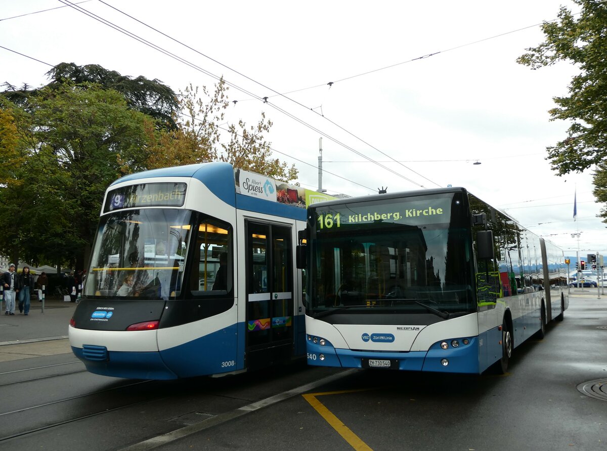 (256'243) - VBZ Z�rich - Nr. 540/ZH 730'540 - Neoplan am 21. Oktober 2023 in Z�rich, B�rkliplatz