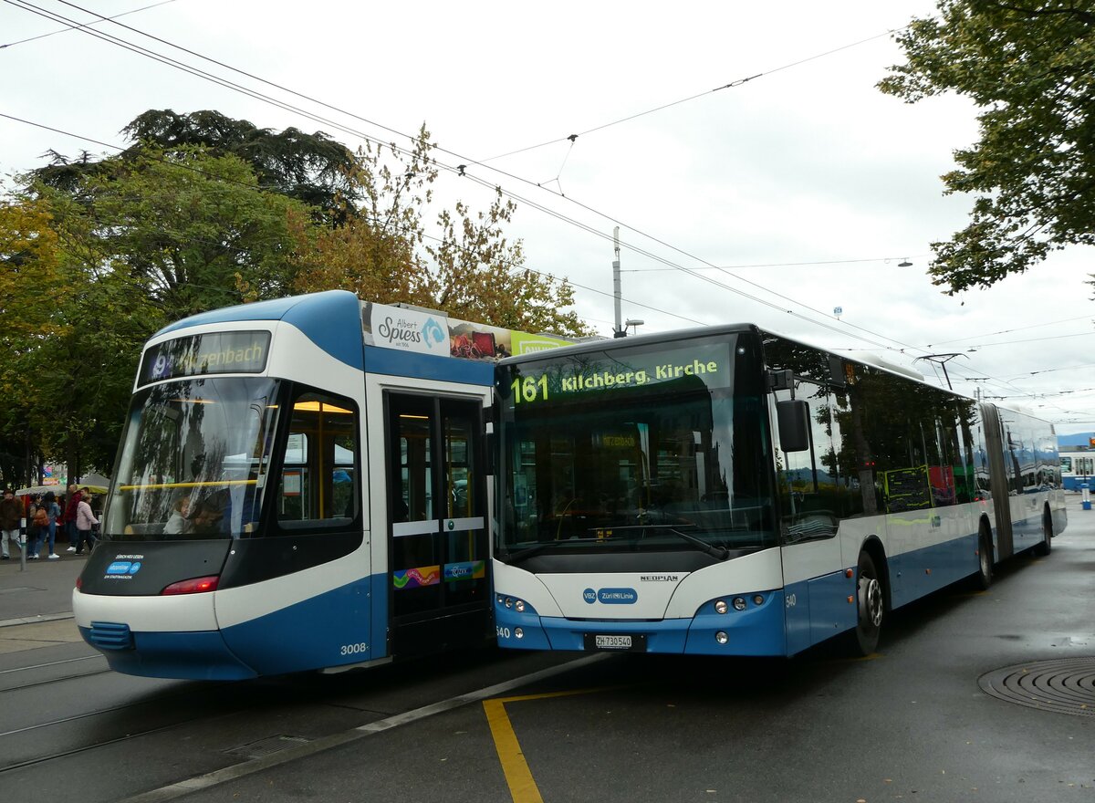 (256'244) - VBZ Z�rich - Nr. 540/ZH 730'540 - Neoplan am 21. Oktober 2023 in Z�rich, B�rkliplatz