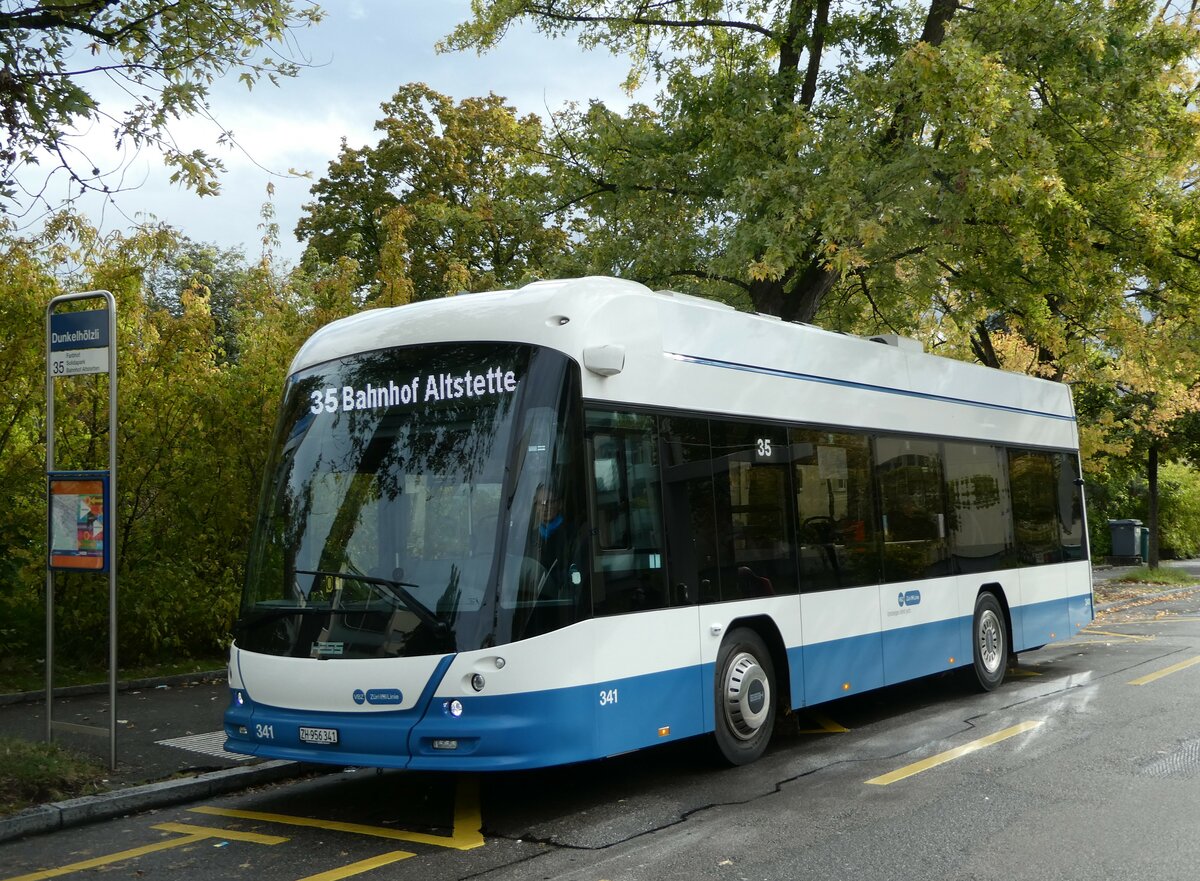 (256'271) - VBZ Z�rich - Nr. 341/ZH 956'341 - Hess am 21. Oktober 2023 in Z�rich, Dunkelh�lzli