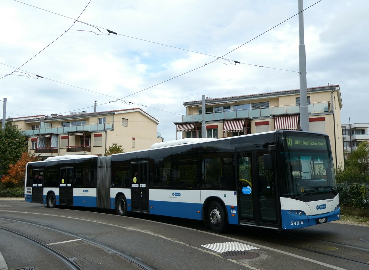 (256'275) - VBZ Z�rich - Nr. 540/ZH 730'540 - Neoplan am 21. Oktober 2023 in Z�rich, Albisrieden 