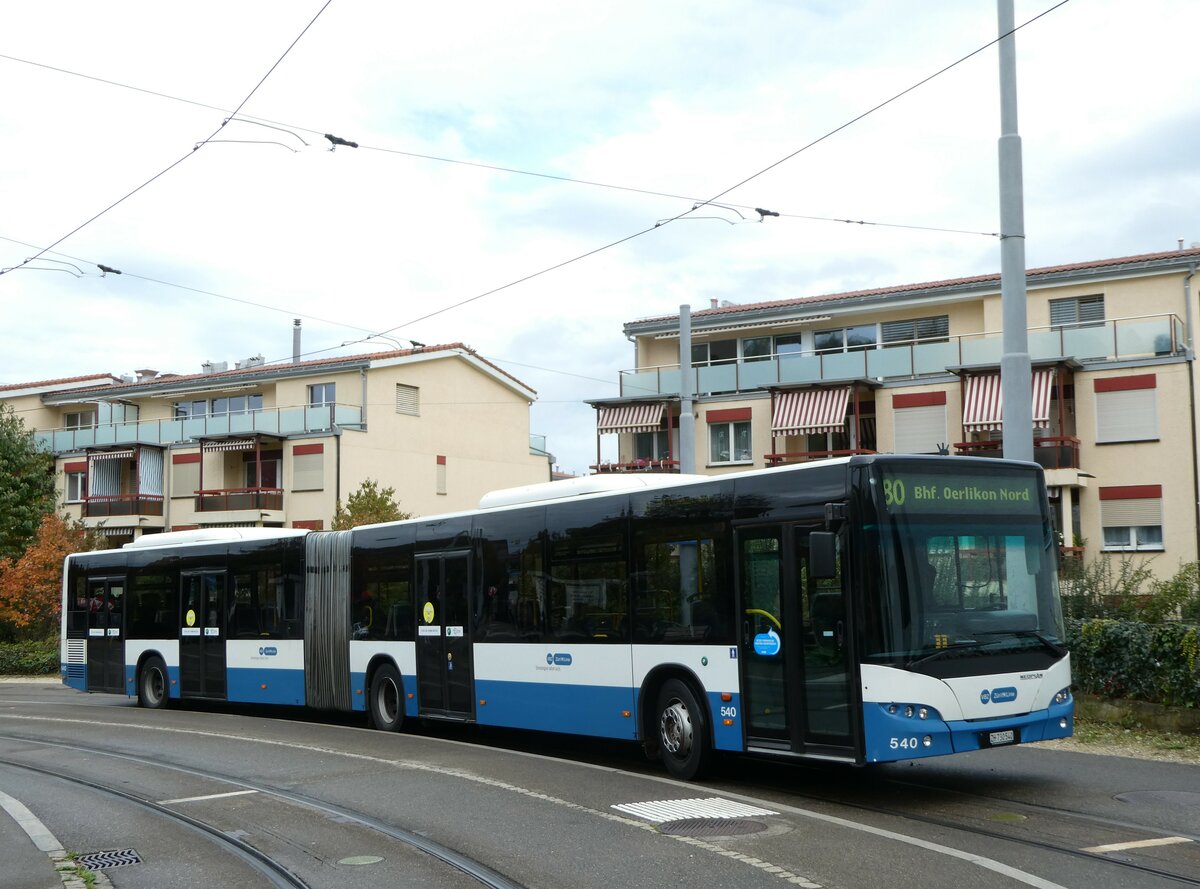 (256'276) - VBZ Z�rich - Nr. 540/ZH 730'540 - Neoplan am 21. Oktober 2023 in Z�rich, Albisrieden