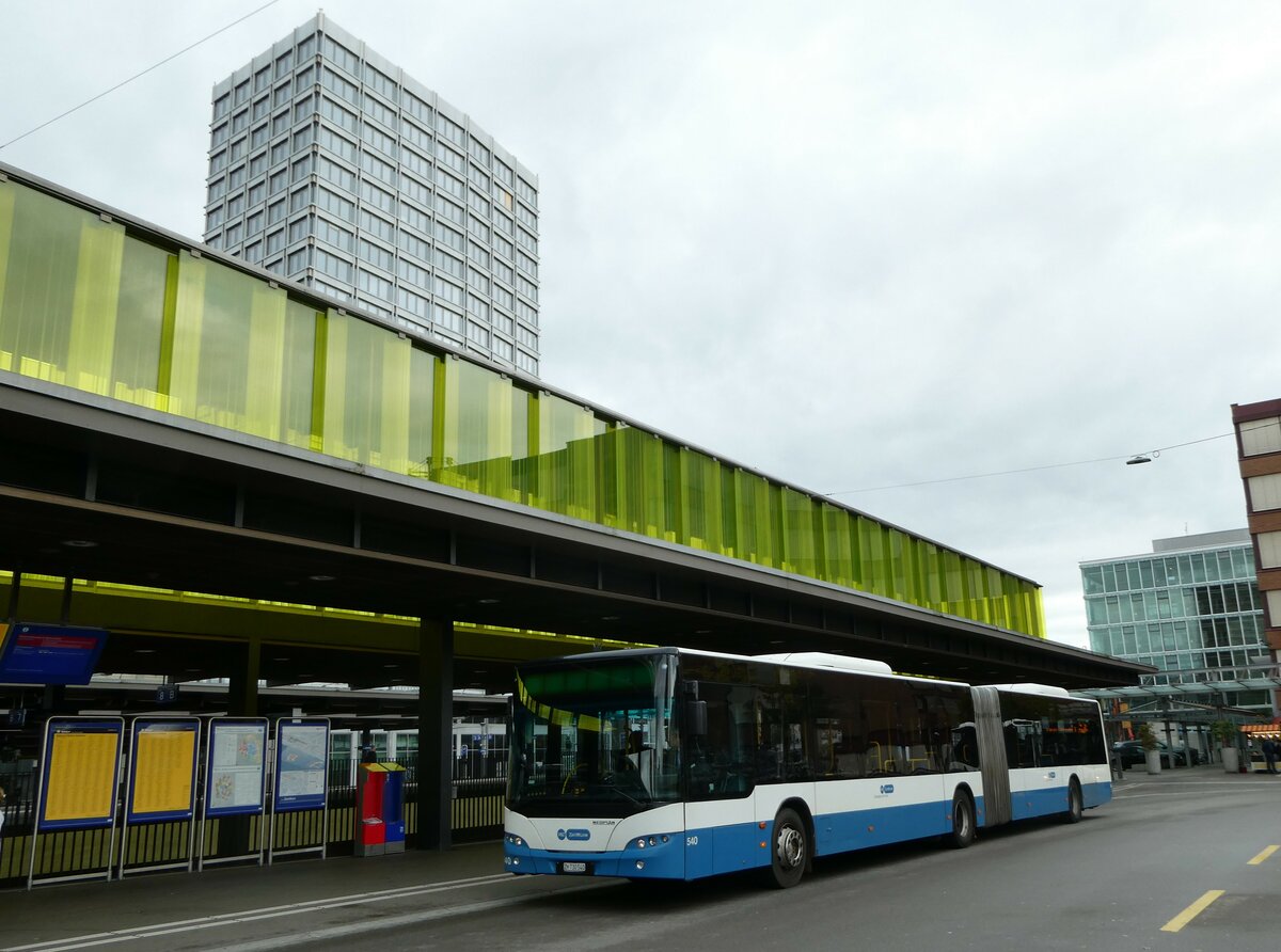 (256'292) - VBZ Z�rich - Nr. 540/ZH 730'540 - Neoplan am 21. Oktober 2023 beim Bahnhof Z�rich Oerlikon