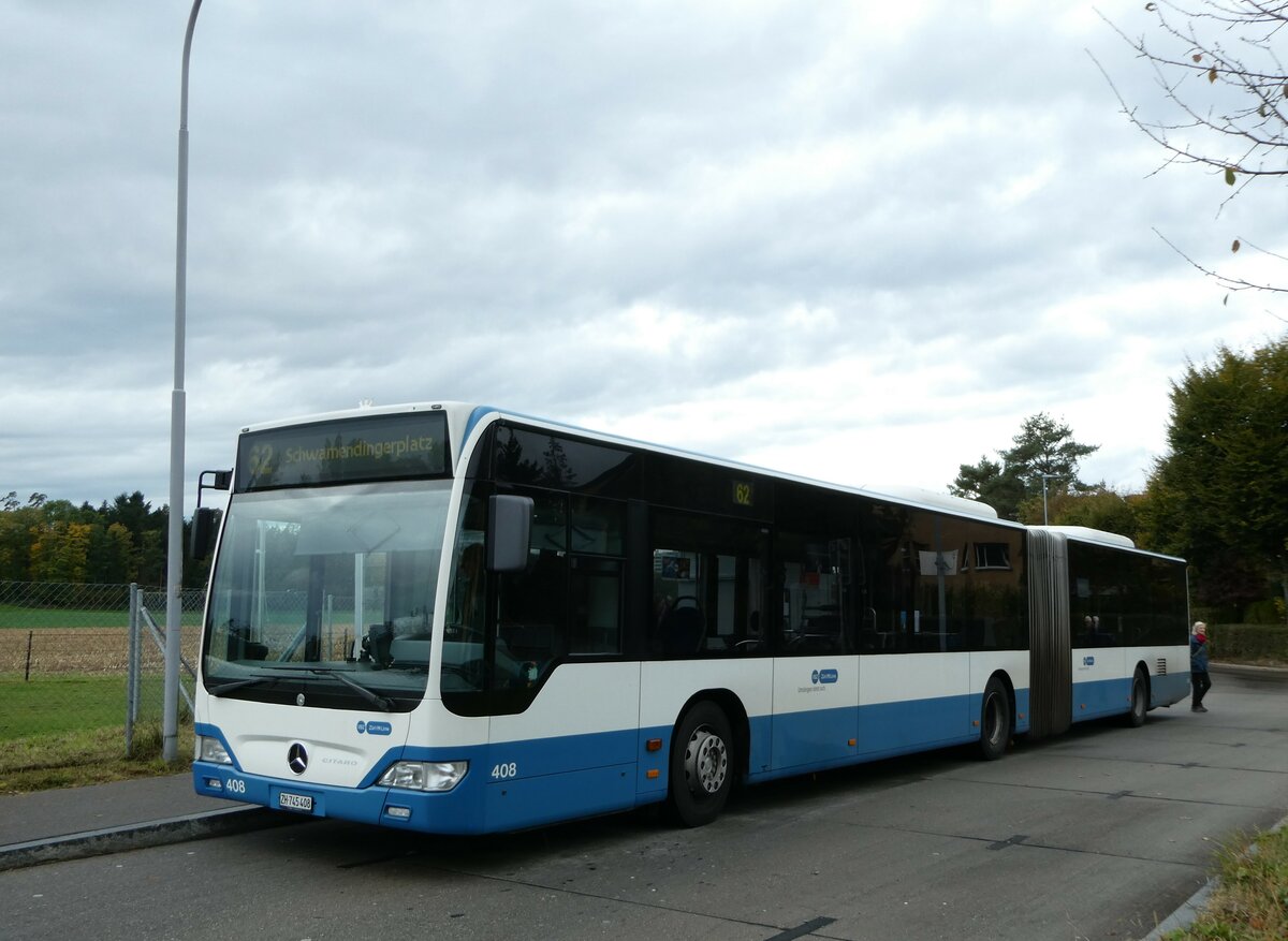 (256'340) - VBZ Z�rich - Nr. 408/ZH 745'408 - Mercedes am 21. Oktober 2023 in Z�rich, Waidhof