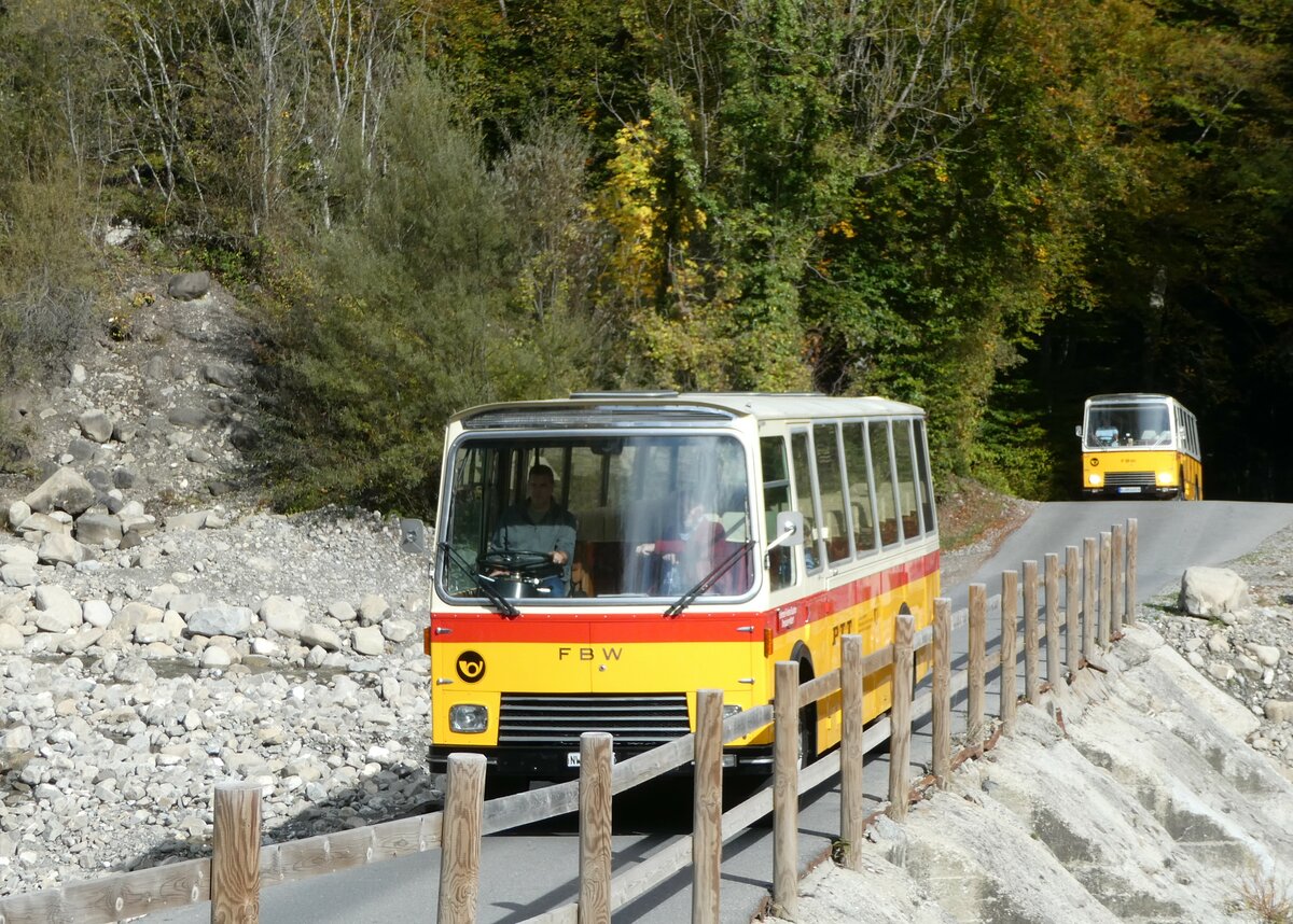 (256'481) - Lambach, Gommiswald - NW 24'301 - FBW/Eggli (ex Tanner+Lambach, Reigoldswil; ex Lambach, Rieden; ex Meier, Gr�t; ex AVG Grindelwald Nr. 13; ex P 24'182) am 28. Oktober 2023 in Giswil, Aue Steinibach