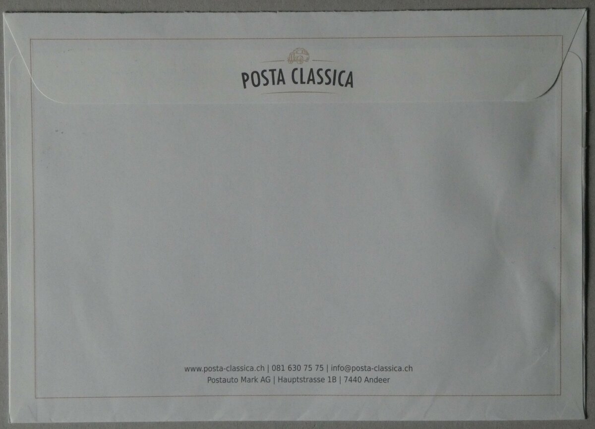 (256'535) - Posta Classica-Briefumschlag vom 21. Dezember 2022 am 29. Oktober 2023 in Thun (R�ckseite) 