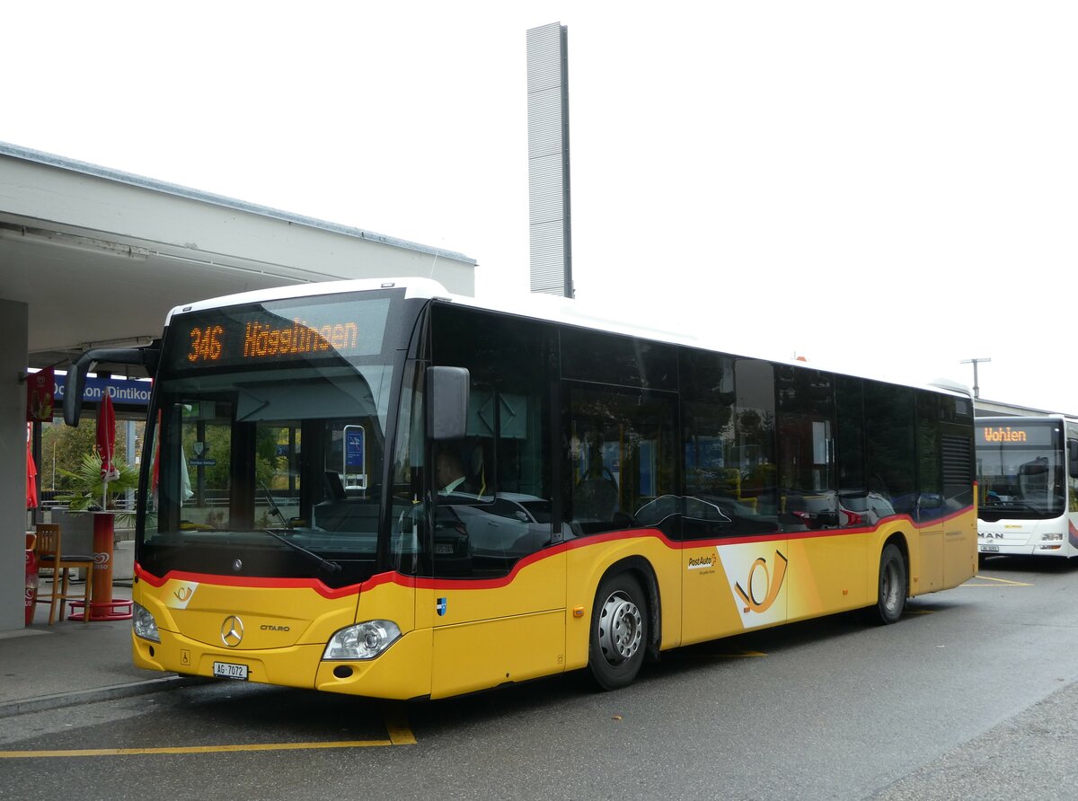 (256'675) - Geissmann, H�gglingen - AG 7072/PID 11'064 - Mercedes am 4. November 2023 beim Bahnhof Dottikon-Dintikon