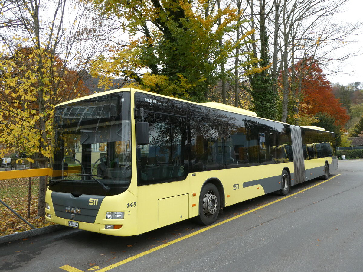 (257'007) - STI Thun - Nr. 145/BE 801'145 - MAN am 16. November 2023 bei der Schiffl�ndte Thun