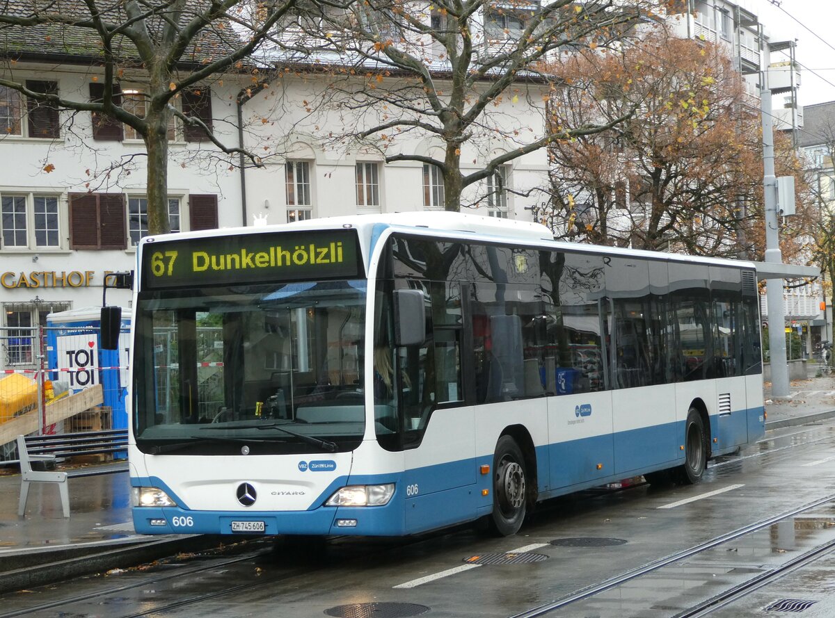 (257'217) - VBZ Z�rich - Nr. 606/ZH 745'606 - Mercedes am 24. November 2023 in Z�rich, Schmiede Wiedikon
