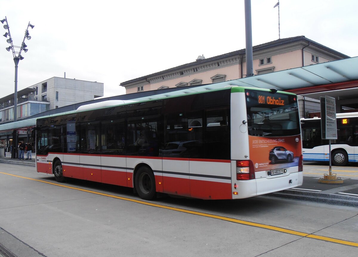(257'659) - StadtBUS, Frauenfeld - Nr. 911/SG 482'207 - MAN (ex RTB Altst�tten Nr. 911; ex PostBus/A BD 15'342) am 15. Dezember 2023 beim Bahnhof Frauenfeld