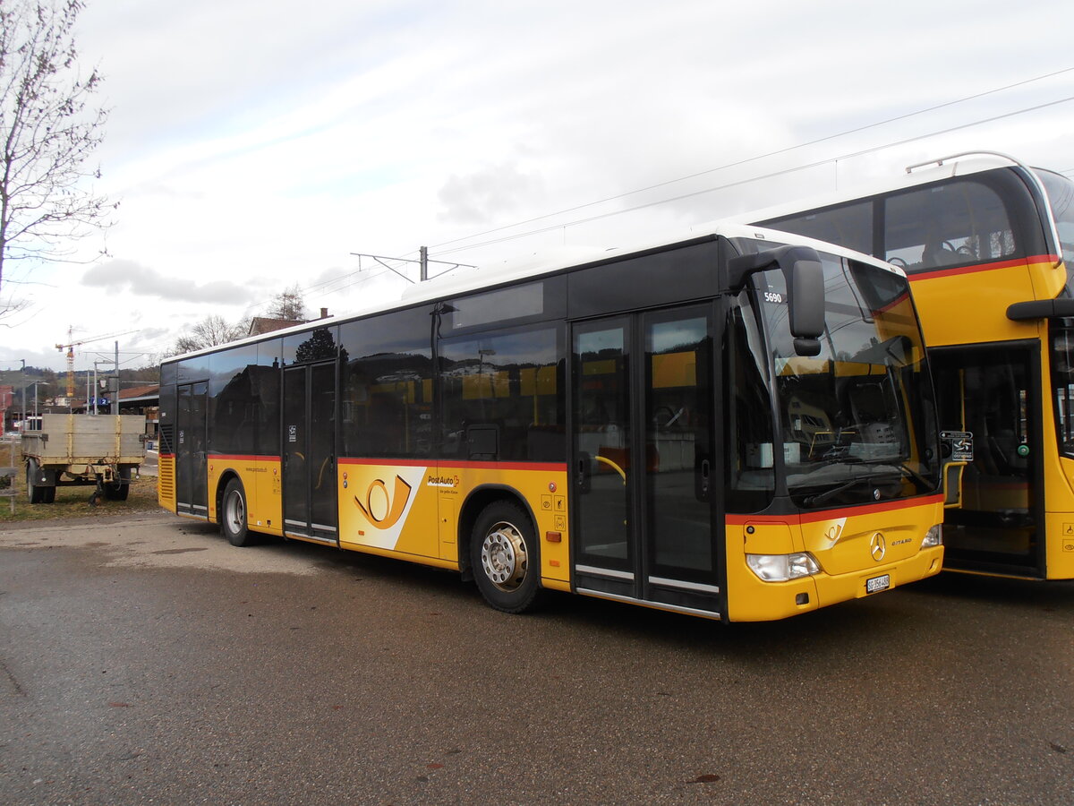 (257'846) - PostAuto Ostschweiz - SG 356'488/PID 5690 - Mercedes (ex Schmidt, Oberb�ren) am 23. Dezember 2023 in Nesslau, Garage