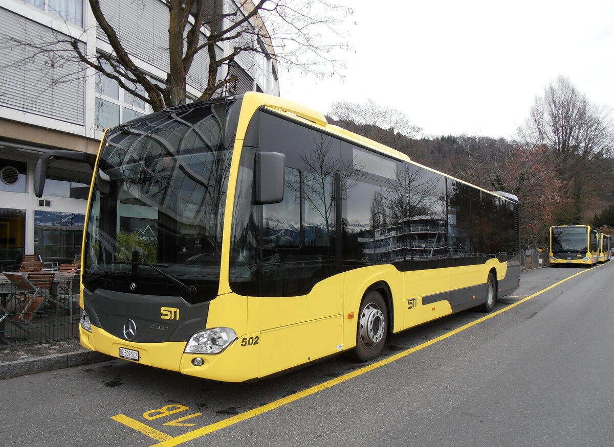 (258'098) - STI Thun - Nr. 502/BE 809'502 - Mercedes am 2. Januar 2024 bei der Schiffl�ndte Thun