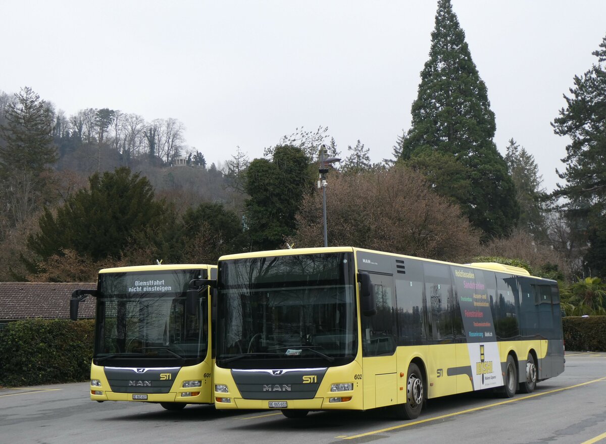 (258'652) - STI Thun - Nr. 602/BE 865'602 - MAN am 12. Januar 2024 bei der Schiffl�ndte Thun